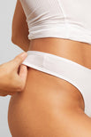 Thumbnail image #3 of Cotton Thong in White (Pack) [Paula XS-S]
