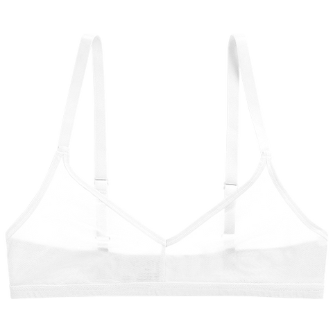 Detail view of Sieve Non-Wire Bra in White for sizer