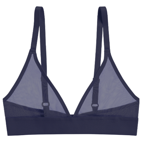 Detail view of Sieve Triangle Bra in Navy for sizer