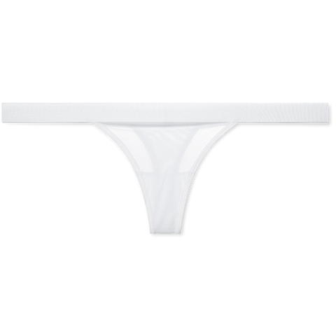 Detail view of Sieve Thong in White for sizer