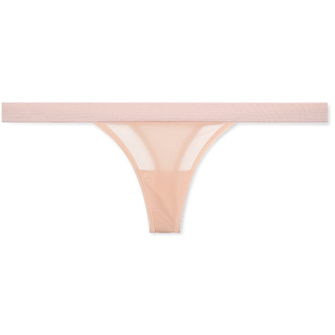 Detail view of Silky Thong in Peach for sizer