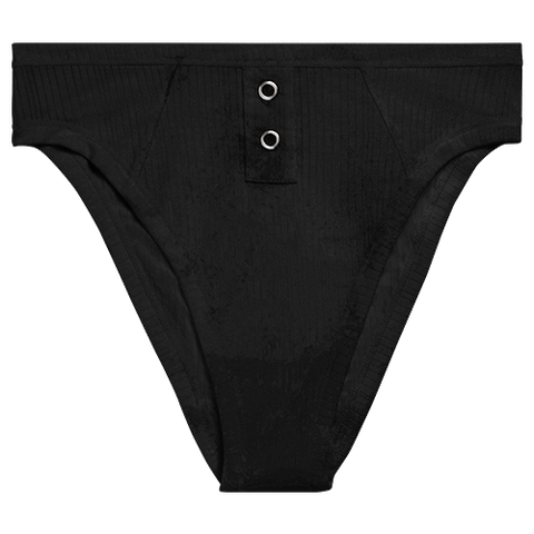 Detail view of Whipped French Cut Brief in Black for sizer