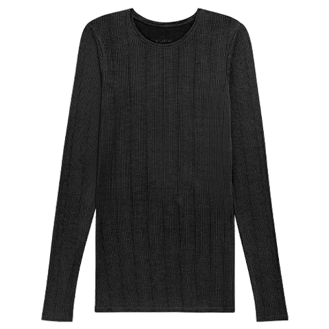 Detail view of Whipped Long Sleeve in Black for sizer