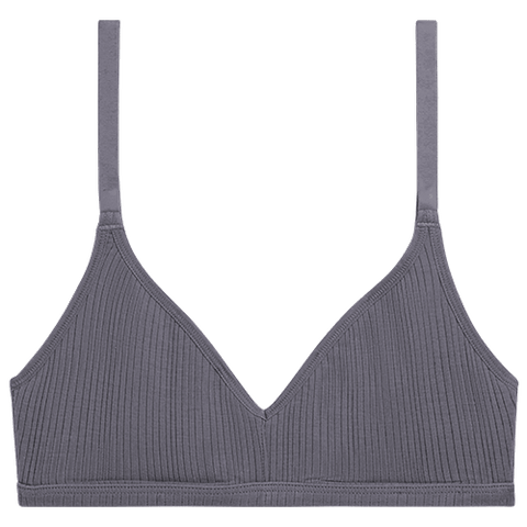 Detail view of Whipped Non-Wire Bra in Graphite for sizer