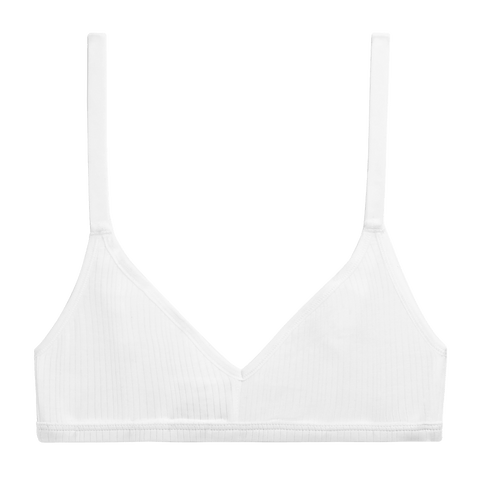 Detail view of Whipped Non-Wire Bra in White for sizer