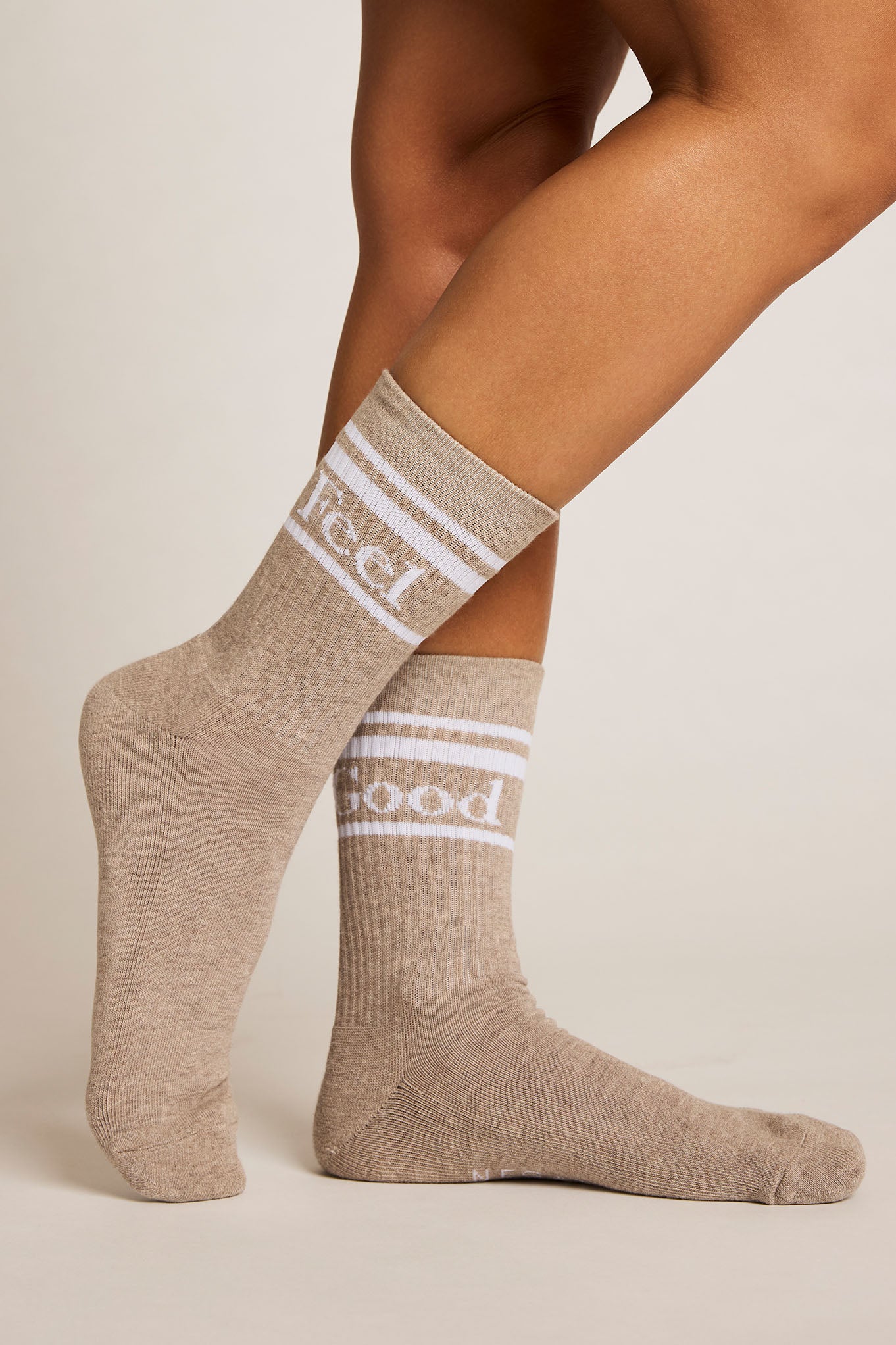 Feel Good Varsity Sock in Toast (Pack)
