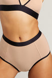 Thumbnail image #1 of Sieve High-Waist Brief in Buff + Black [Giselle S]