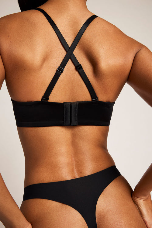 Glacé Strapless Bra in Black back