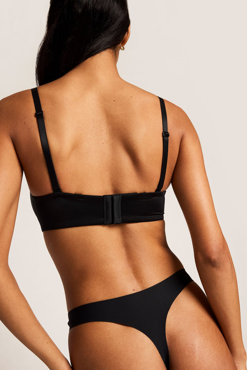 Glacé Strapless Bra in Black back