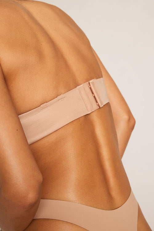 Glacé Strapless Bra in Buff back