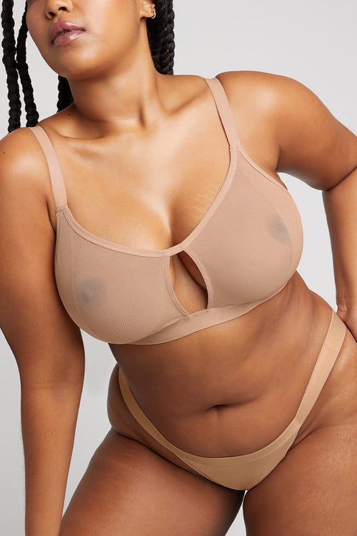 Sieve Cutout Bra in Buff + Black (Pack)
