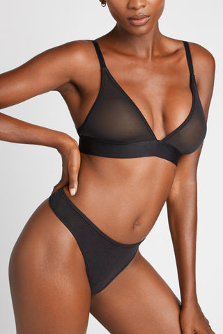 Cloud Cotton Triangle Bra in Black