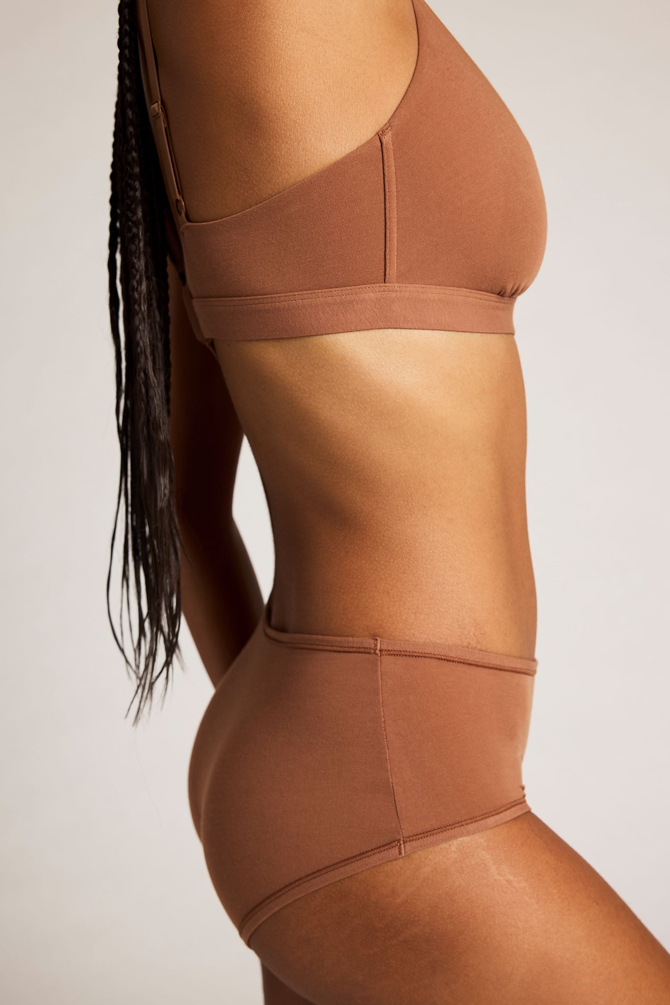 Cloud Cotton Cutout Bra in Fawn