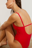 Thumbnail image #3 of Swim Straight Neck One-Piece in Cherry