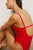 Swim Straight Neck One-Piece in Cherry