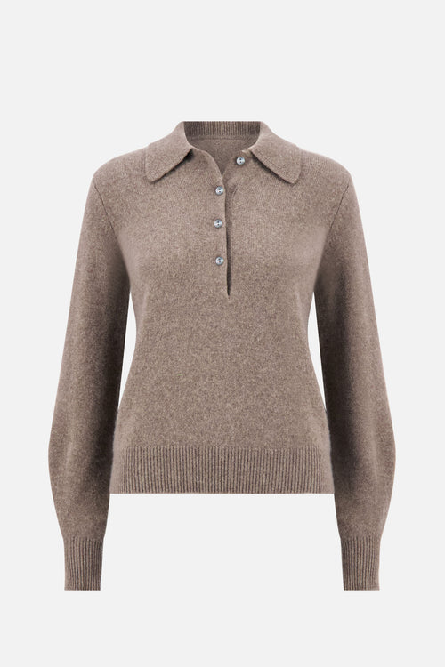 Mink cashmere polo, flat lay