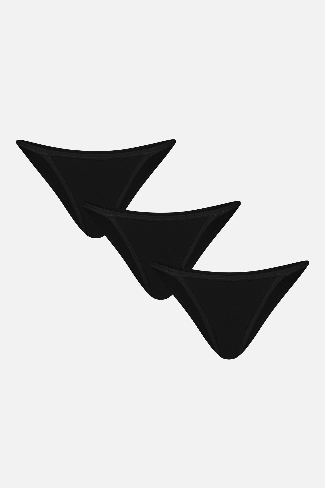 Cloud Cotton String Bikini in Black (Pack)