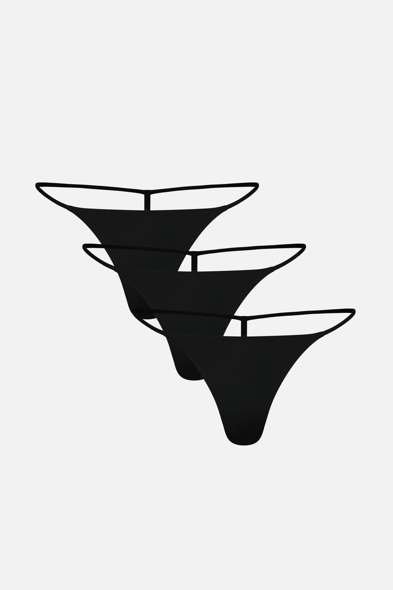 Glacé String Thong in Black (Pack)