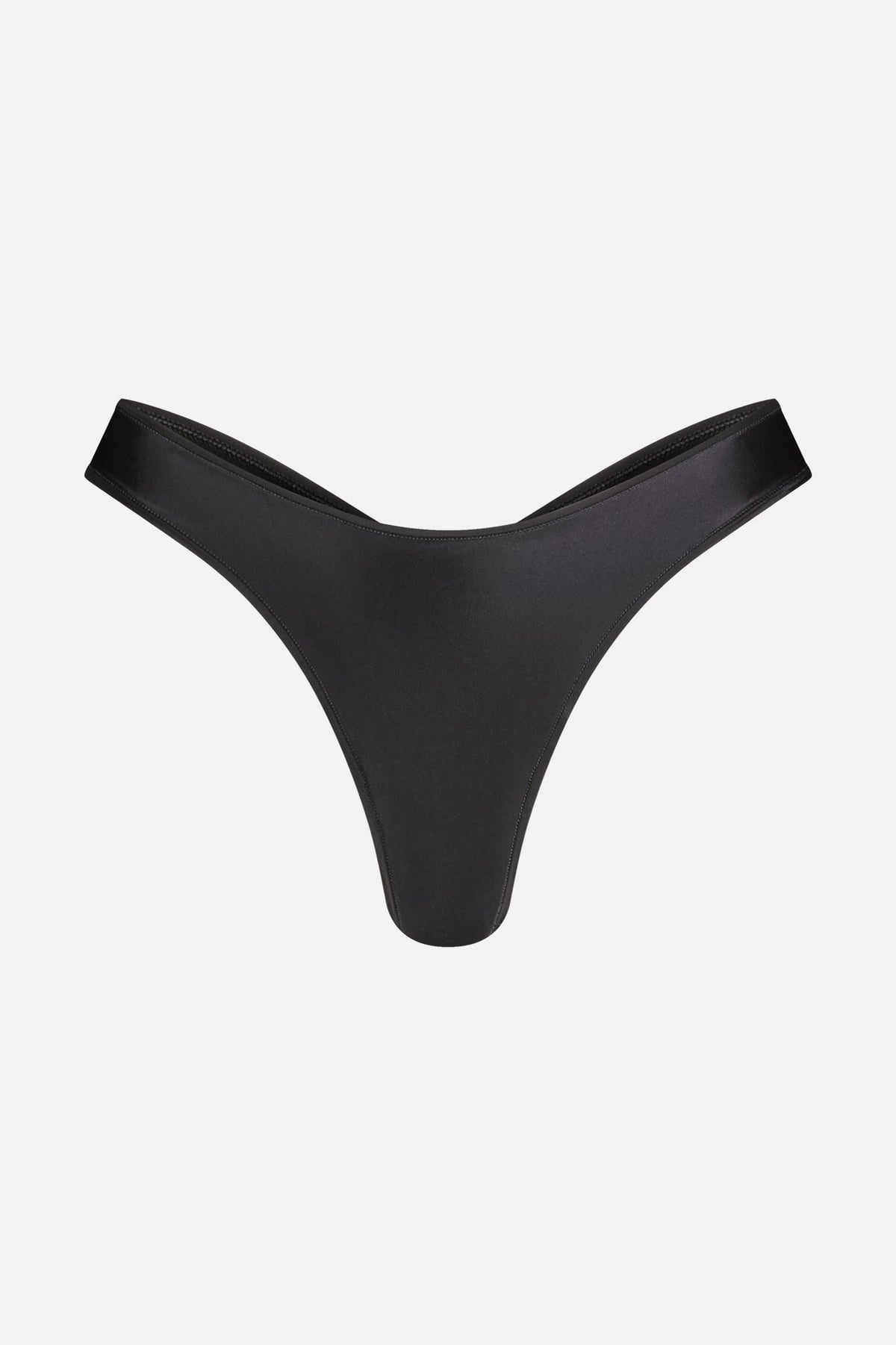 Black Glacé dipped thong, flat lay