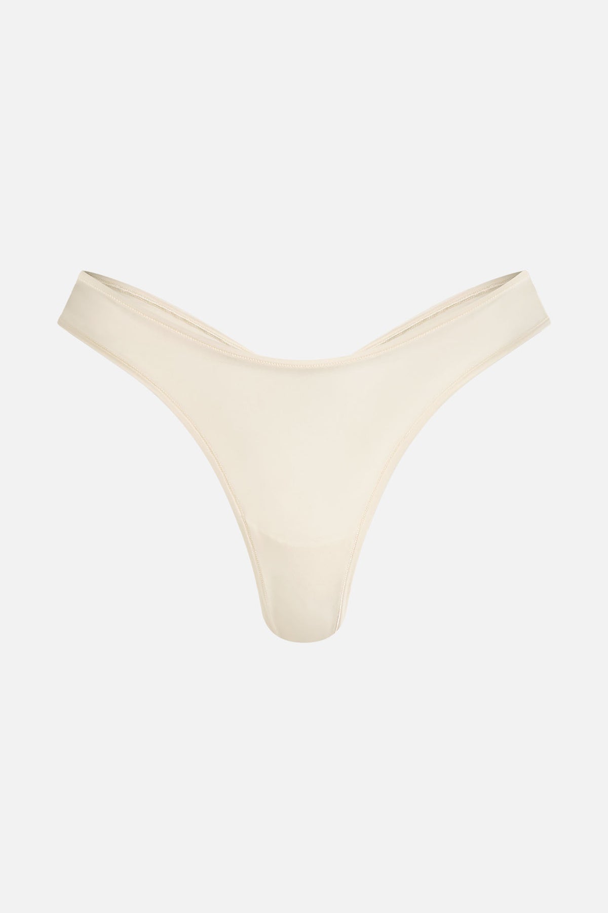 Cream Glacé dipped thong, flat lay