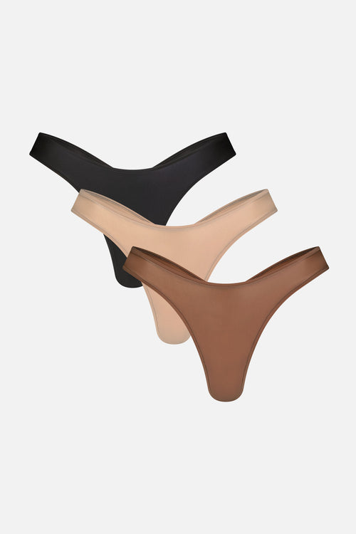 Glacé Dipped Thong in Praline (Pack)