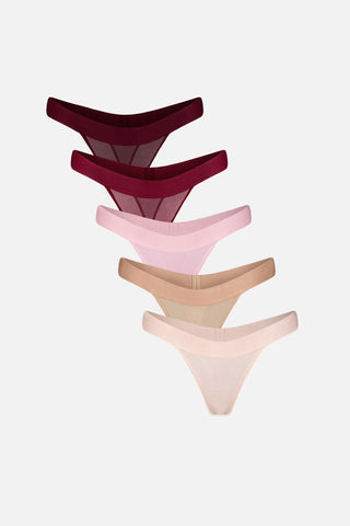 Detail view of Sieve Thong in Dahlia (Pack) for sizer