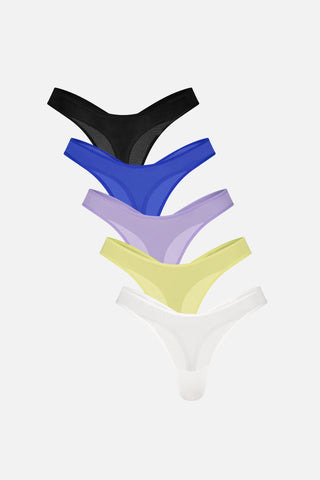 Detail view of Sieve Dipped Thong in Electric (Pack) for sizer