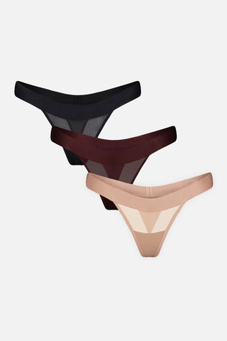 Detail view of Sieve Thong in Spice (Pack) for sizer