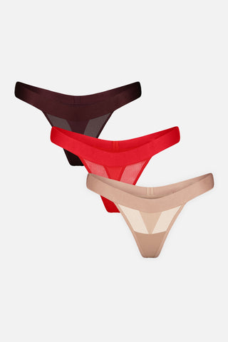 Detail view of Sieve Thong in Spice (Pack) for sizer