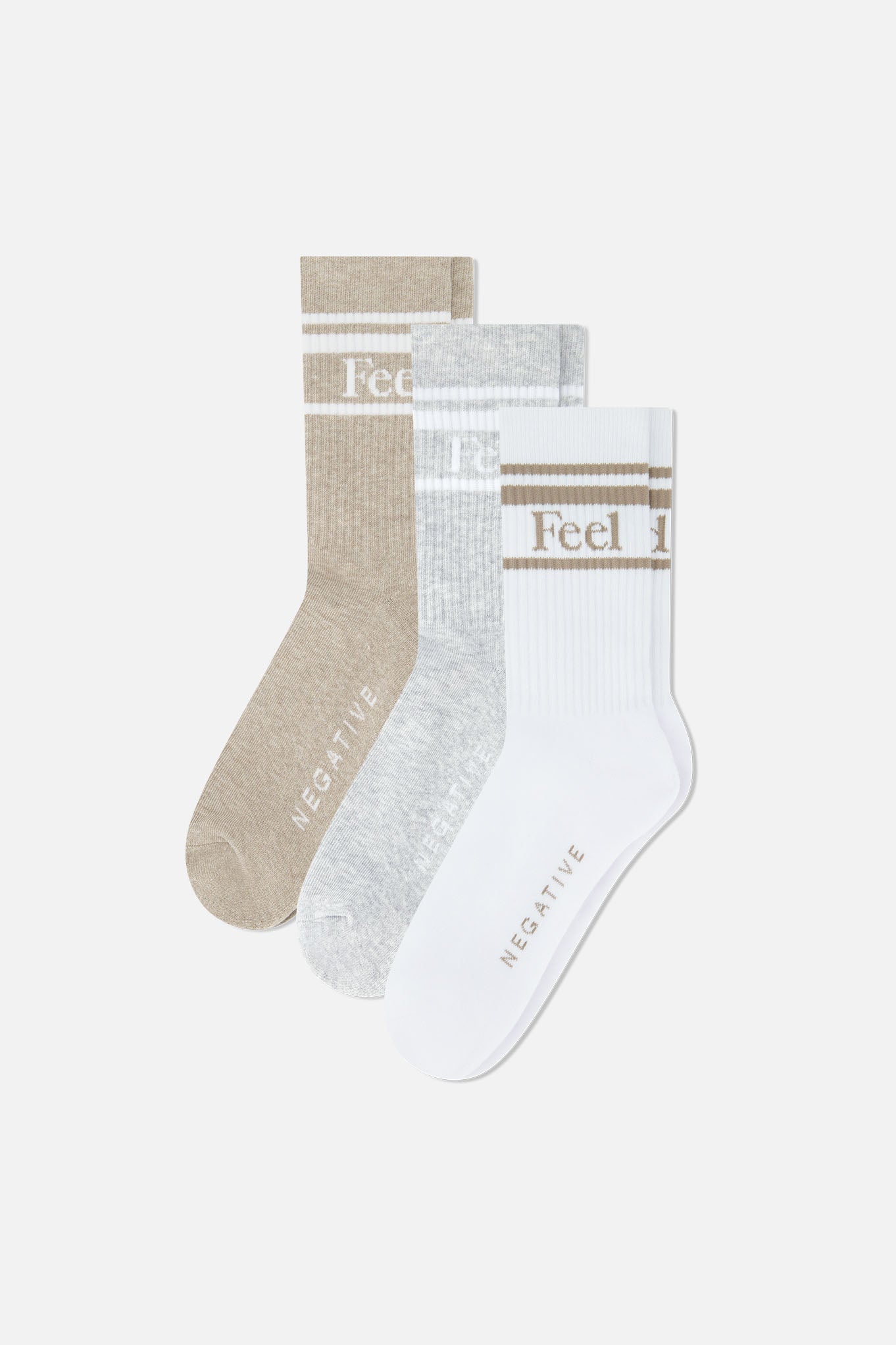 Feel Good Varsity Sock in Toast (Pack)