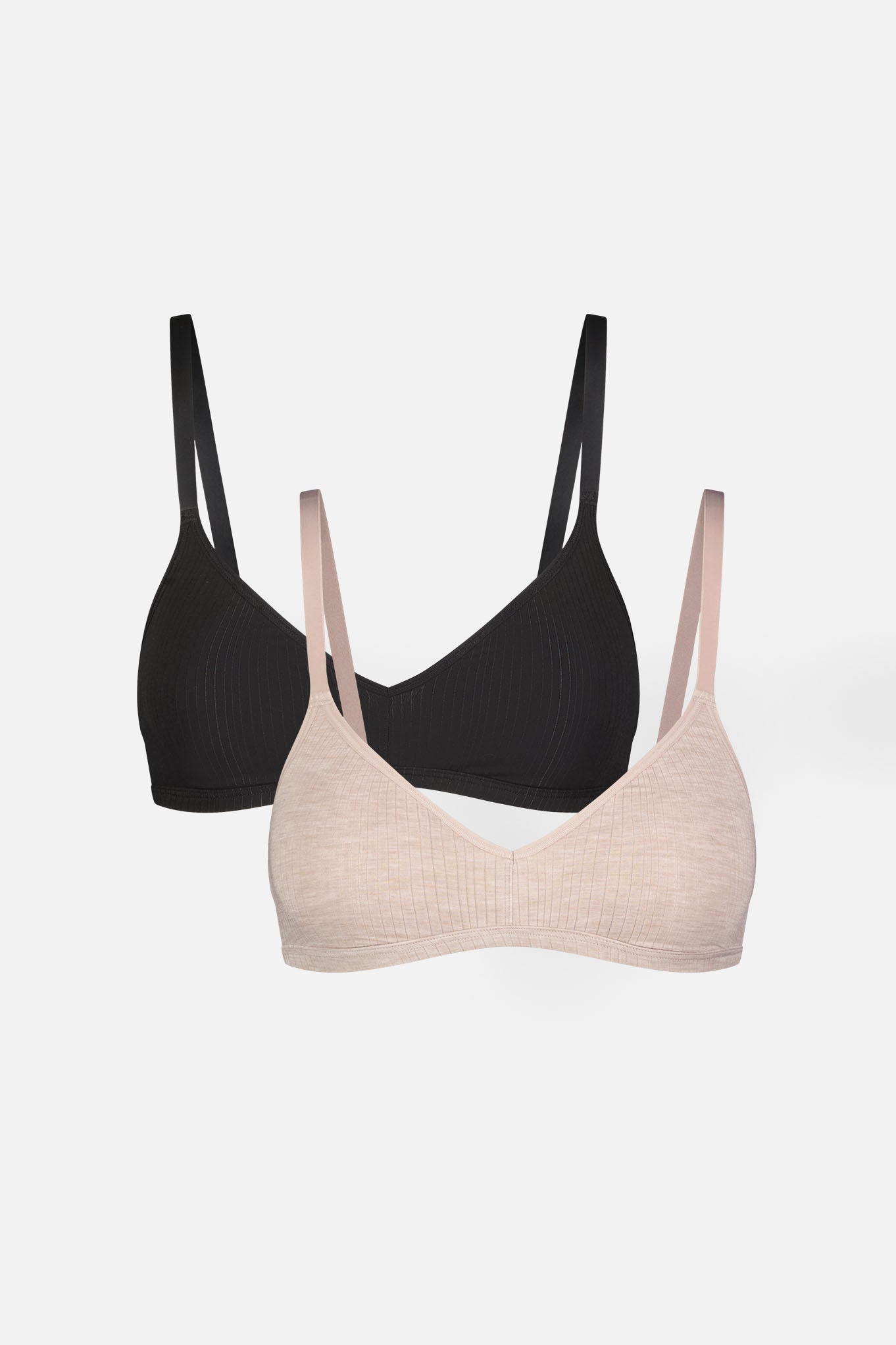 Whipped Non-Wire Bra in Sand + Black (Pack)