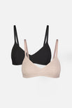 Thumbnail image #1 of Whipped Non-Wire Bra in Sand + Black (Pack)