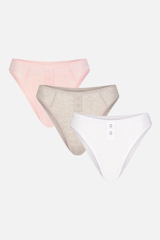 Detail view of Whipped French Cut Brief in Sea Shell (Pack) for sizer