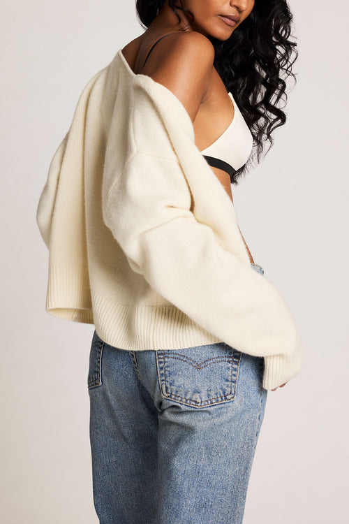 Cashmere Cardi in Cream
