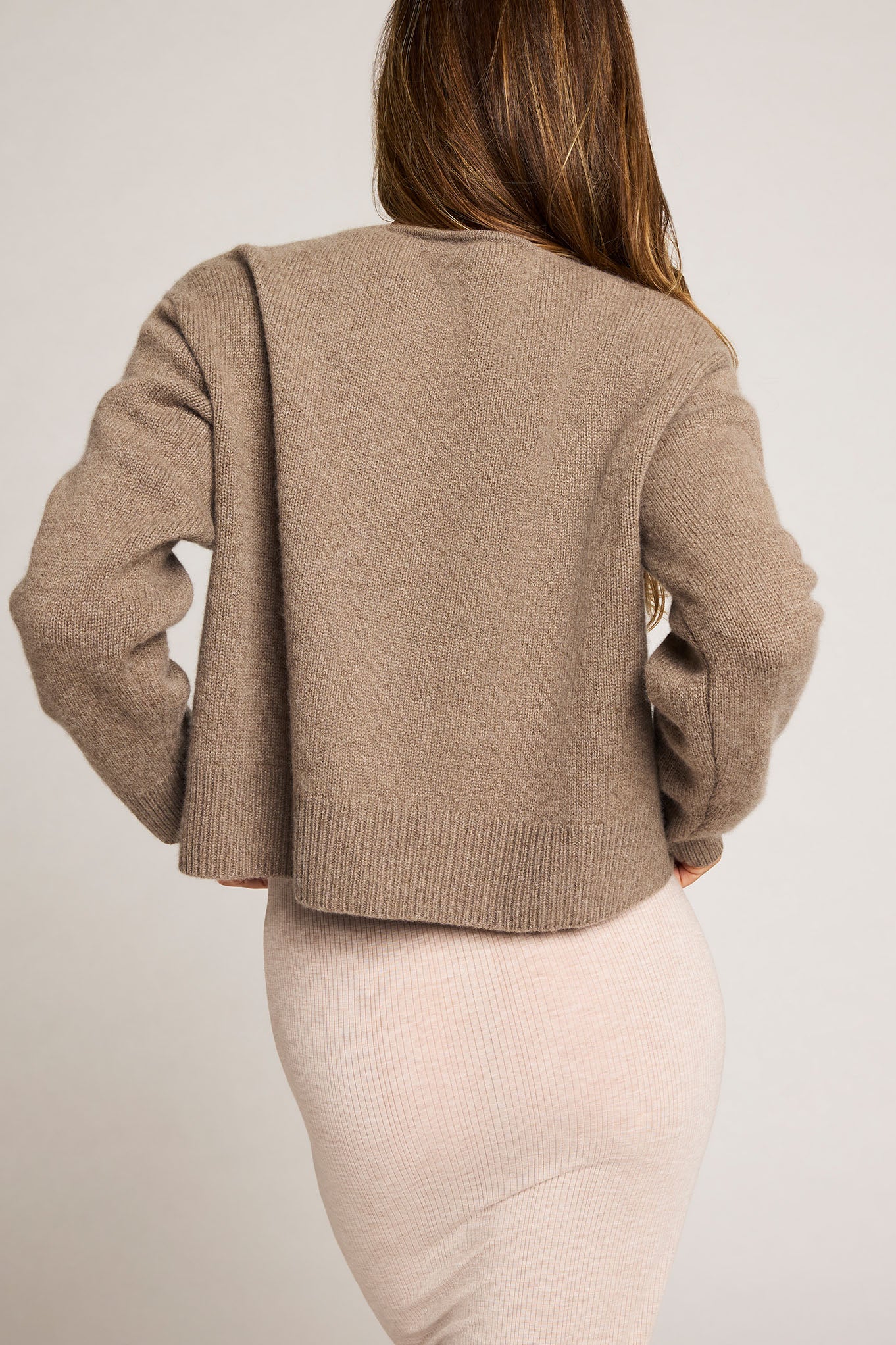 Cashmere Cardi in Mink