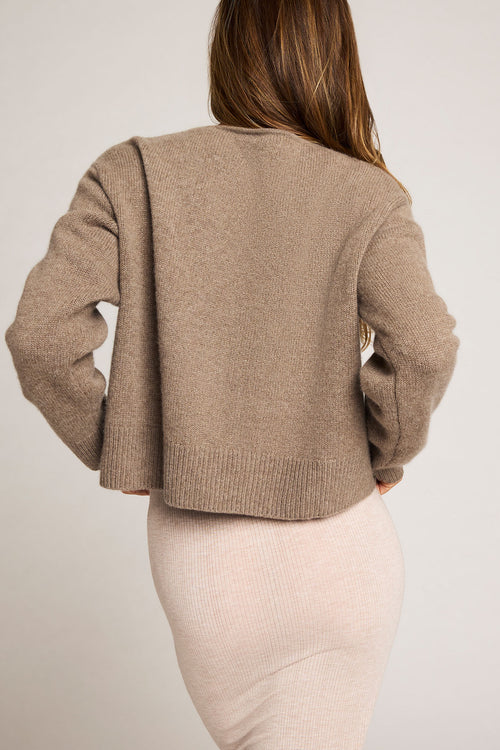 Cashmere Cardi in Mink