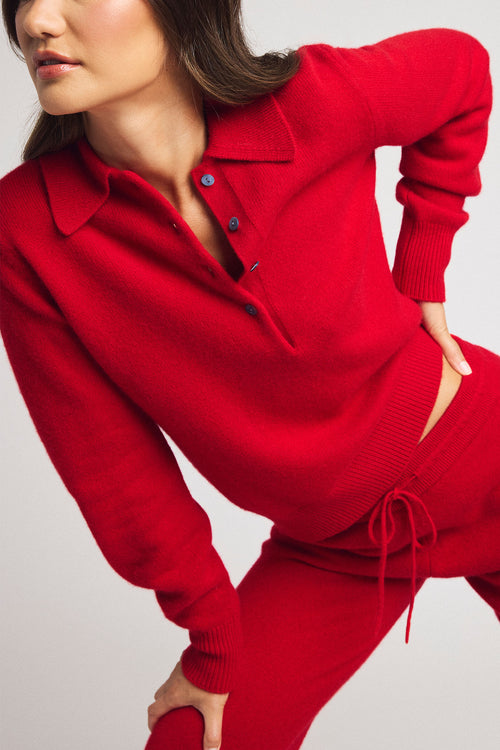 Cerise Cashmere Polo