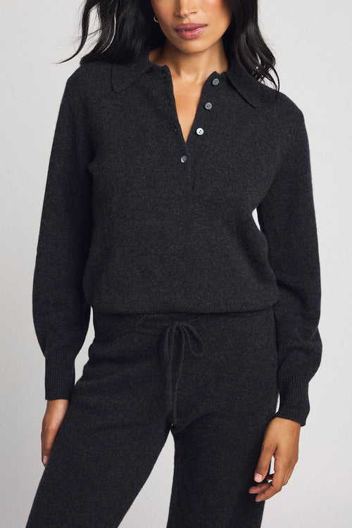 Flint cashmere polo, front view