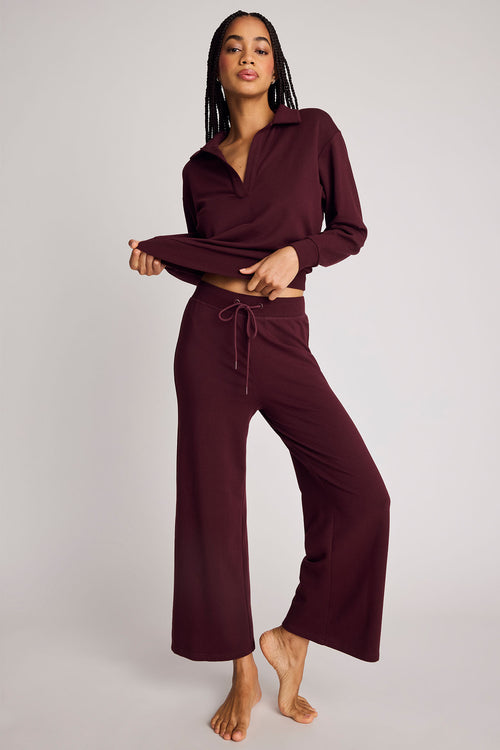 Club Crop Pant in Garnet
