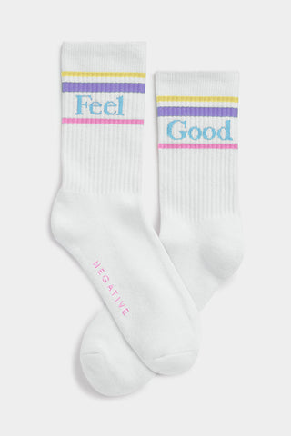 Detail view of Feel Good Varsity Sock in Confetti for sizer