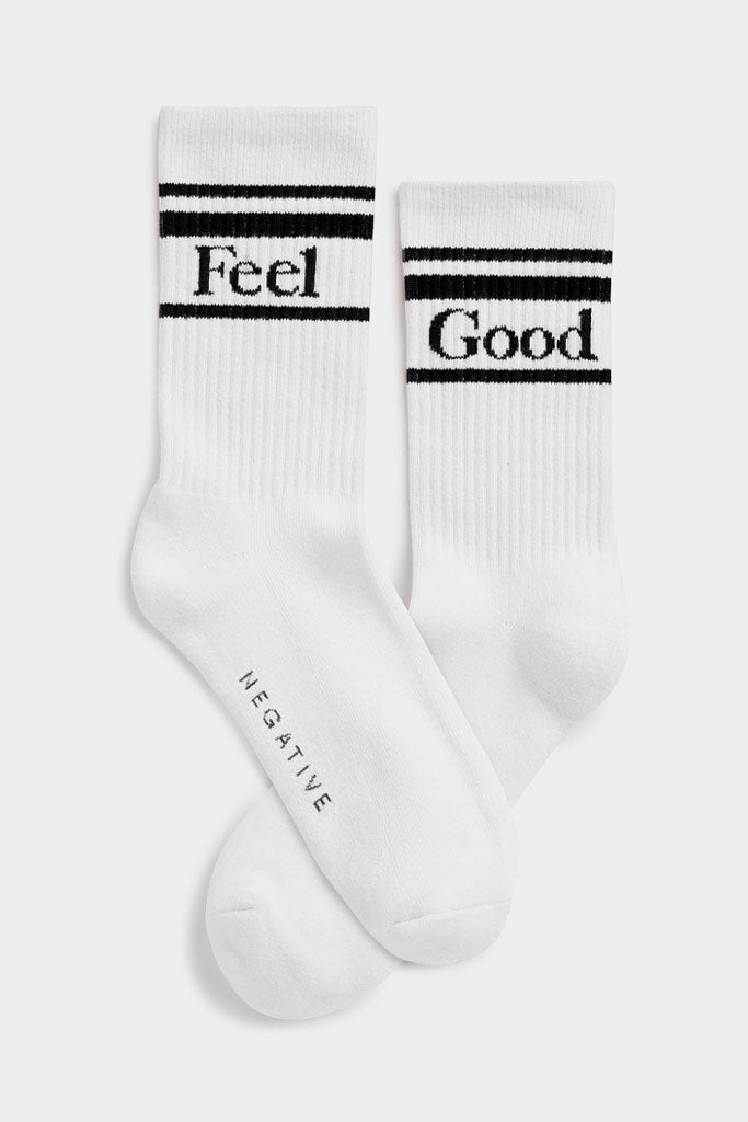 Feel Good Varsity Sock in White
