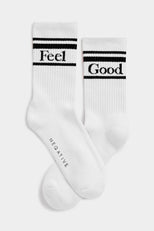 Thumbnail image #4 of Feel Good Varsity Sock in Black and White (2 Pack)