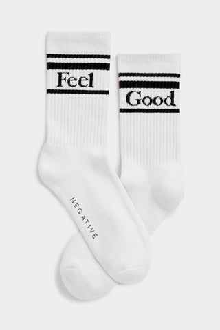 Detail view of Feel Good Varsity Sock in White for sizer