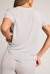 Thumbnail image #4 of Fino Featherweight Cashmere Boyfriend Tee in Heather Grey
