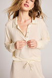 Thumbnail image #1 of Fino Featherweight Cashmere Polo in Cream