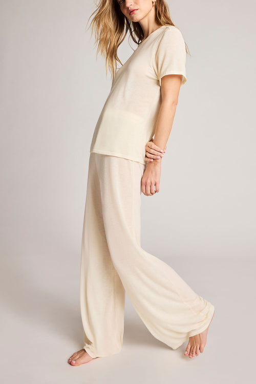 Fino Featherweight Cashmere Track Pant in Cream