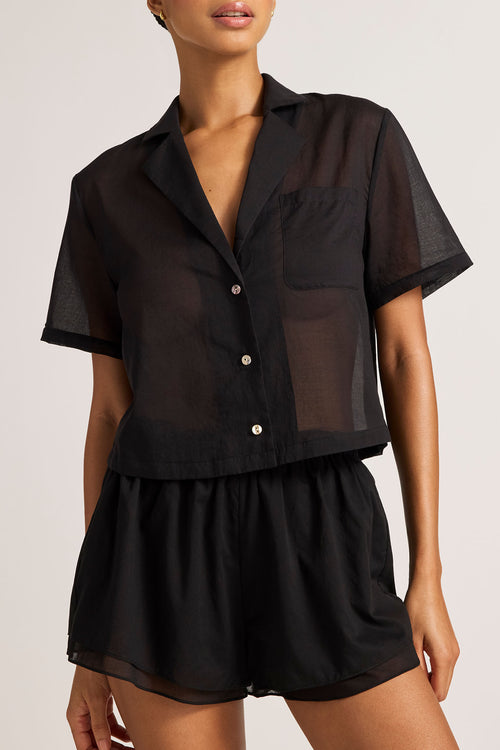 Island Short Sleeve Shirt in Black