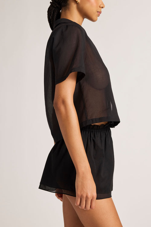 Island Short Sleeve Shirt in Black