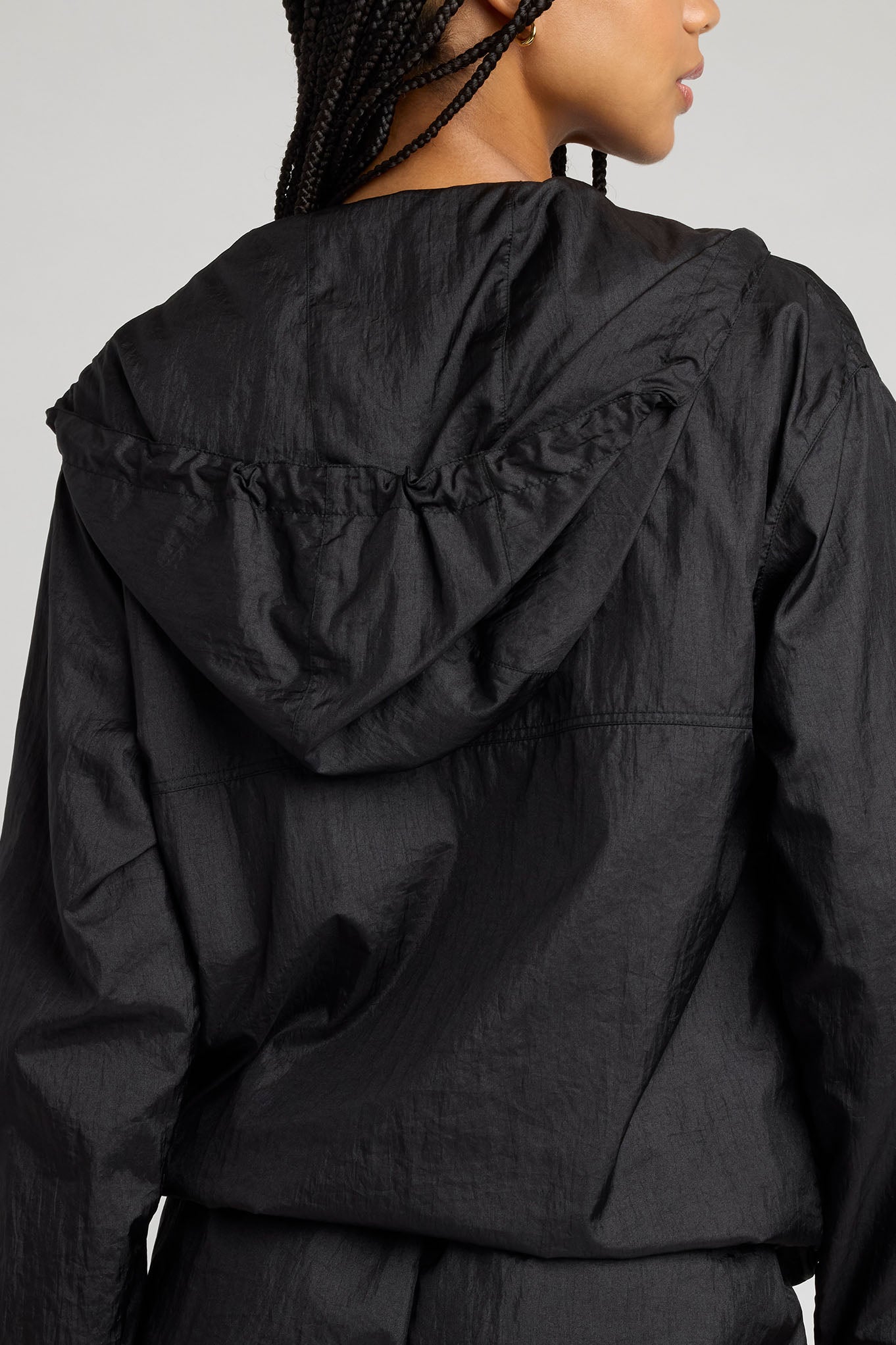 Parachute Zip Up in Black