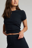 Thumbnail image #5 of Pointelle Baby Tee in Black [Ksenia XS]